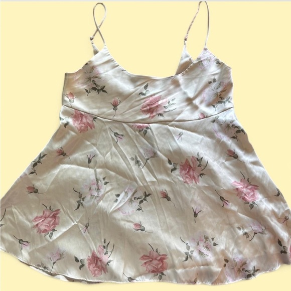 Floral Pink and Cream Slip Dress - Picture 2 of 5